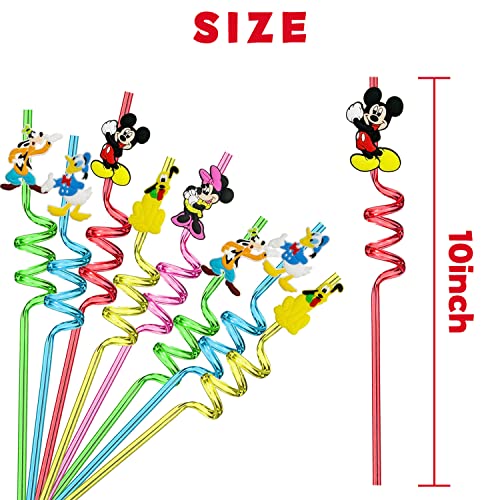 25pcs Mouse Straws Mouse Party Supplies Favors With 2pcs Cleaning Brush Plastic Reusable Straws Birthday Party Supplies Toys For Boys Girls Kids - Image 3
