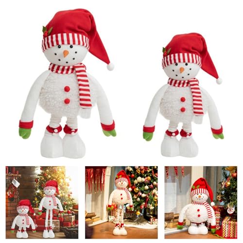 Figurine de neige Noël en polyester modulable pour décoration de table intérieure