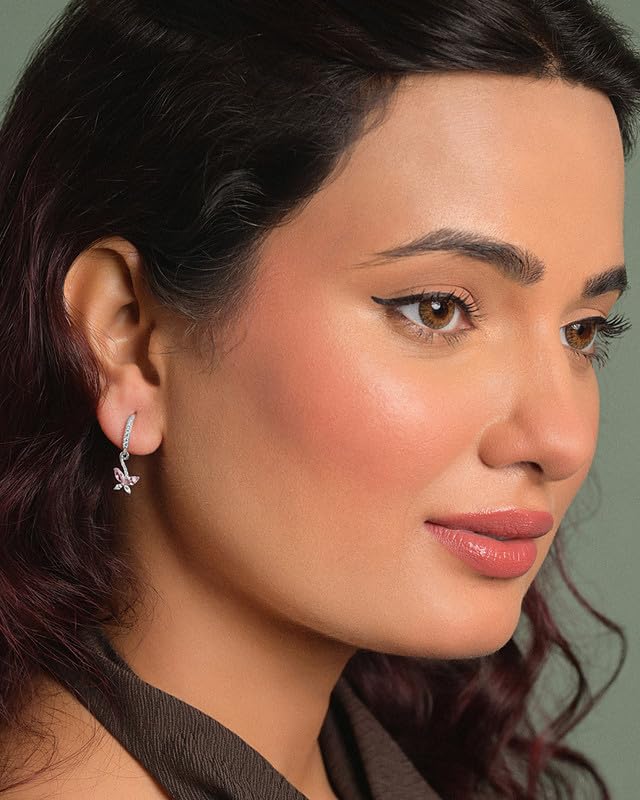 Image of CLARA 925 Sterling Silver Drop Earrings | Platinum Plated | Daily Wear |Gift for Women and Girls