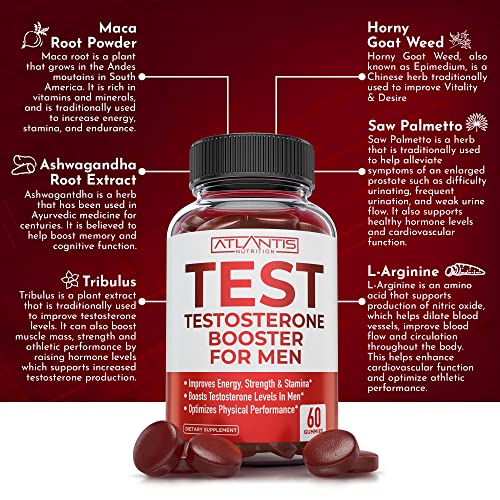 Atlantis Nutrition TESTBOOSTERGUMMIES Testosterone Booster For Men Gummies - Male Enhancement thumb #2