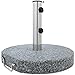 Produktbild Anaterra Sonnenschirmständer mit Rollen und Griff aus Granit und Edelstahl, Schirmständer rollbar 25 kg, rund, Ständer Sonnenschirm für Garten, Sonnenschirmhalter fahrbar