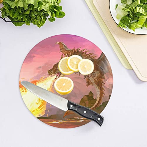 Planche à découper en verre Dragon de Feu 20 cm plateau résistant