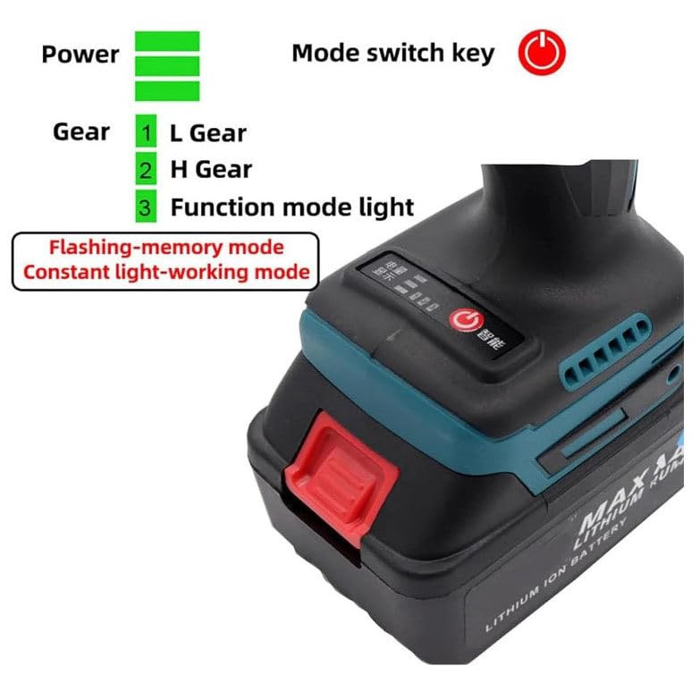 Pistola per Rivetti elettrica Senza Fili da 26 V, rivettatrice cieca Portatile Ricaricabile da 2,4 mm-5,0 mm con Luce LED 2 batterie