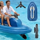 LURECAQING Moto d'Acqua Gonfiabile Motorizzata per Bambini Adulti, Pieghevole, Scooter Subacqueo 500W, Barca in PVC,Resistente all'Acqua salata,5 camere d'Aria indipendenti,Design Doppia Pinna 10Ah