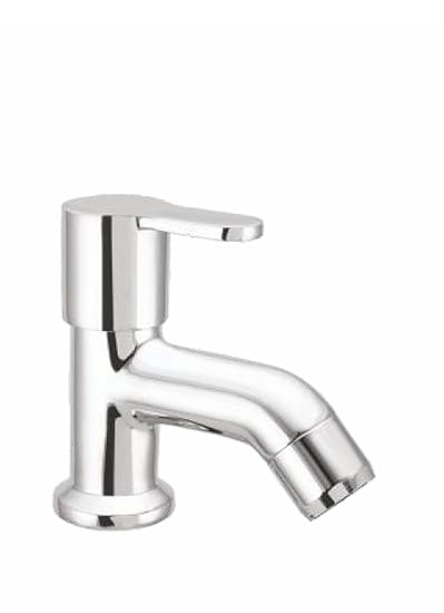 VALDO Oval Brass Pillar Cock with Foam Flow Tap Wash Basin Tap and Kitchen, Bathroom Basin Taps