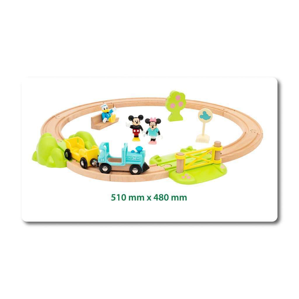 BRIO World 32277 Micky Maus Eisenbahn-Set - Ergänzung der BRIO Holzeisenbahn - Empfohlen ab 3 Jahren