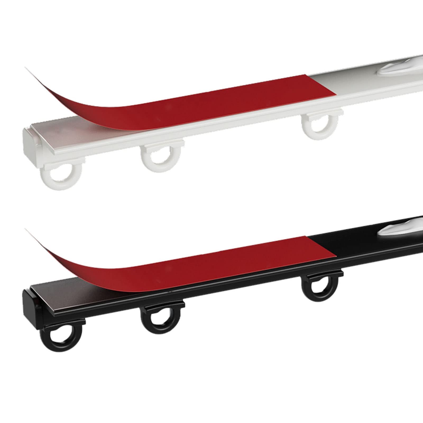 Samoprzylepna aluminiowa szyna do zasłon 100-420 cm, montaż sufitowy, bez wiercenia, bez uszkodzeń, łatwy montaż, idealna do zasłon, biała, 1 m