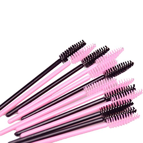 FlyItem 100 Lots 2 Colors Disposable Eyelash Extension Brush Mascara Wands Applicator Womens Cosmetic Makeup Tool