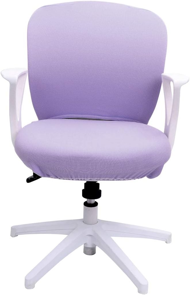 Jiyaru Rotating Armchair Slipcover Removable Stretch Computer Office Chair Cover Light Purple (Only Cover)