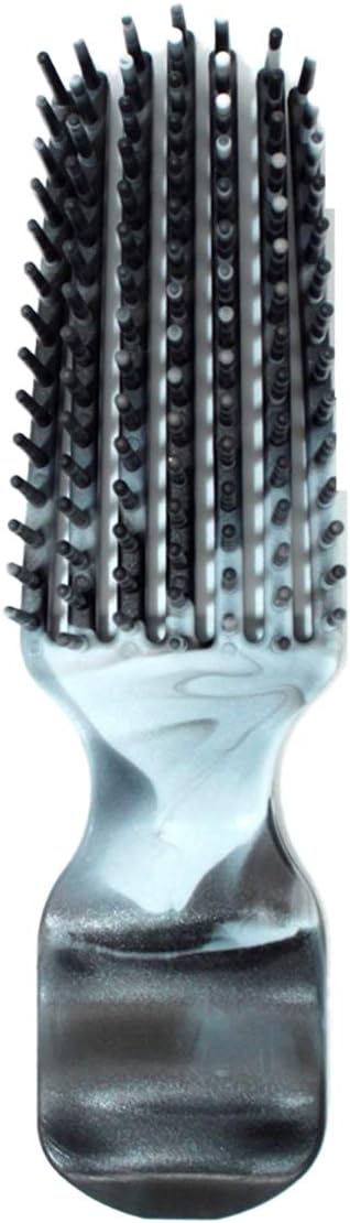 Felicia Leatherwood Travel Detangler Brush - Black and White - For Kinky, Curly, Wavy or Straight Hair - Tame Your Tangles Smooth Your Coils