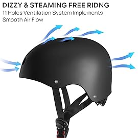 JBM Skateboard Helmet - Lightweight, Adjustable & Ventilated Helmet for Scooter, Roller Skate, Inline Skate