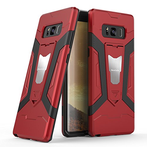 Galaxy Note 8 Case, KoolBands Durable Slim Light Weight Hard Back Shock-Absorbing Rigid Back Cover Protective Case with Kickstand Protection Cover for Samsung Galaxy Note 8 2017 Phone (Red)