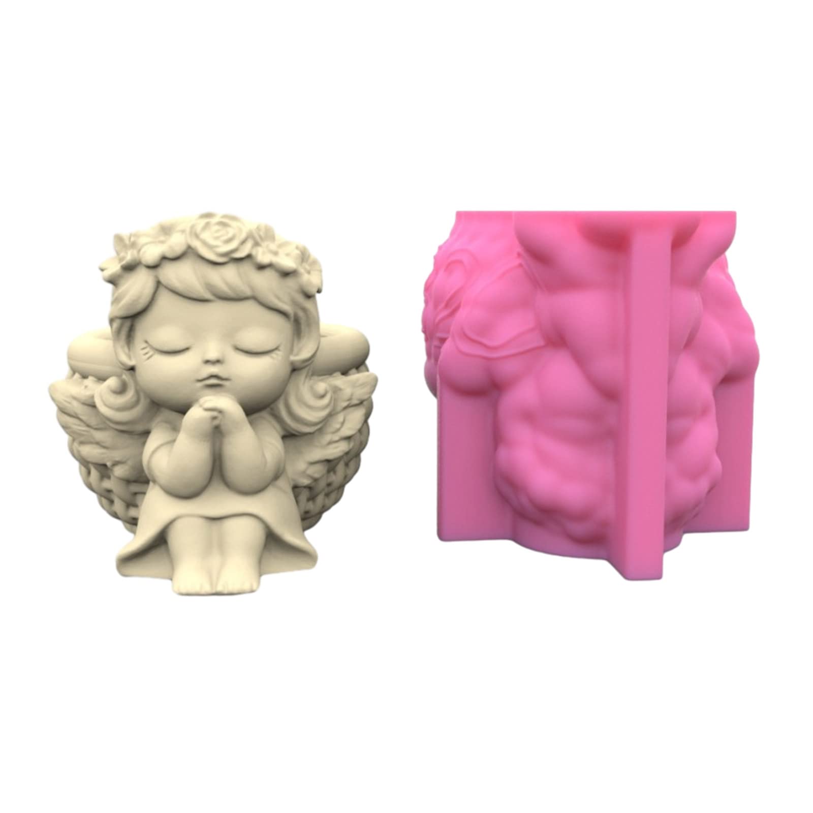 NEWFT Wreath Girl Vase Silicone Mold Scented Cement Ornament Homemade Flower Mould Pen Holder Resin Craft