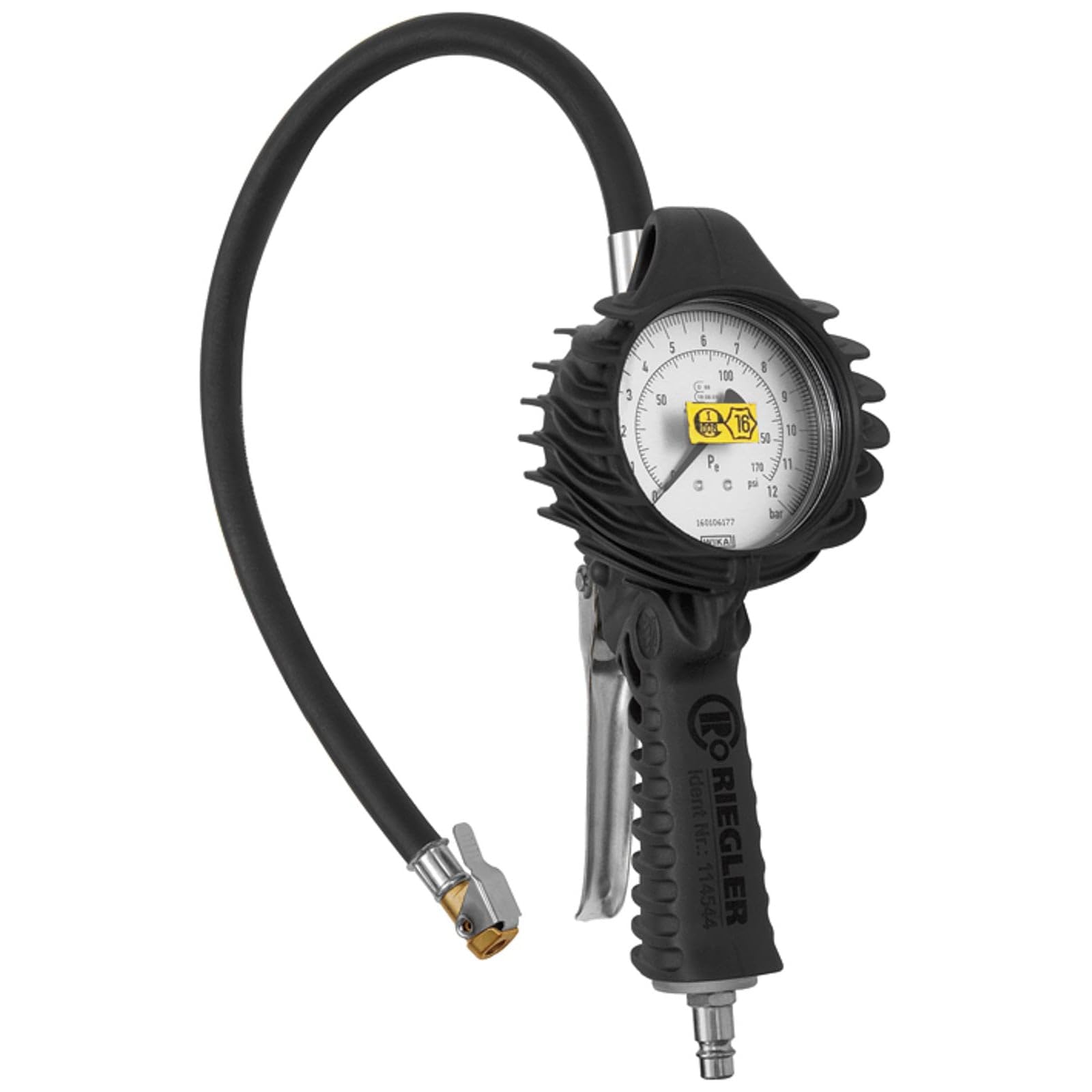 RIEGLER 136799-39.021 Stand.-Handreifenfüllmesser MS, Mano Ø 80 mm, geeicht, 0-12 bar, 1Stk