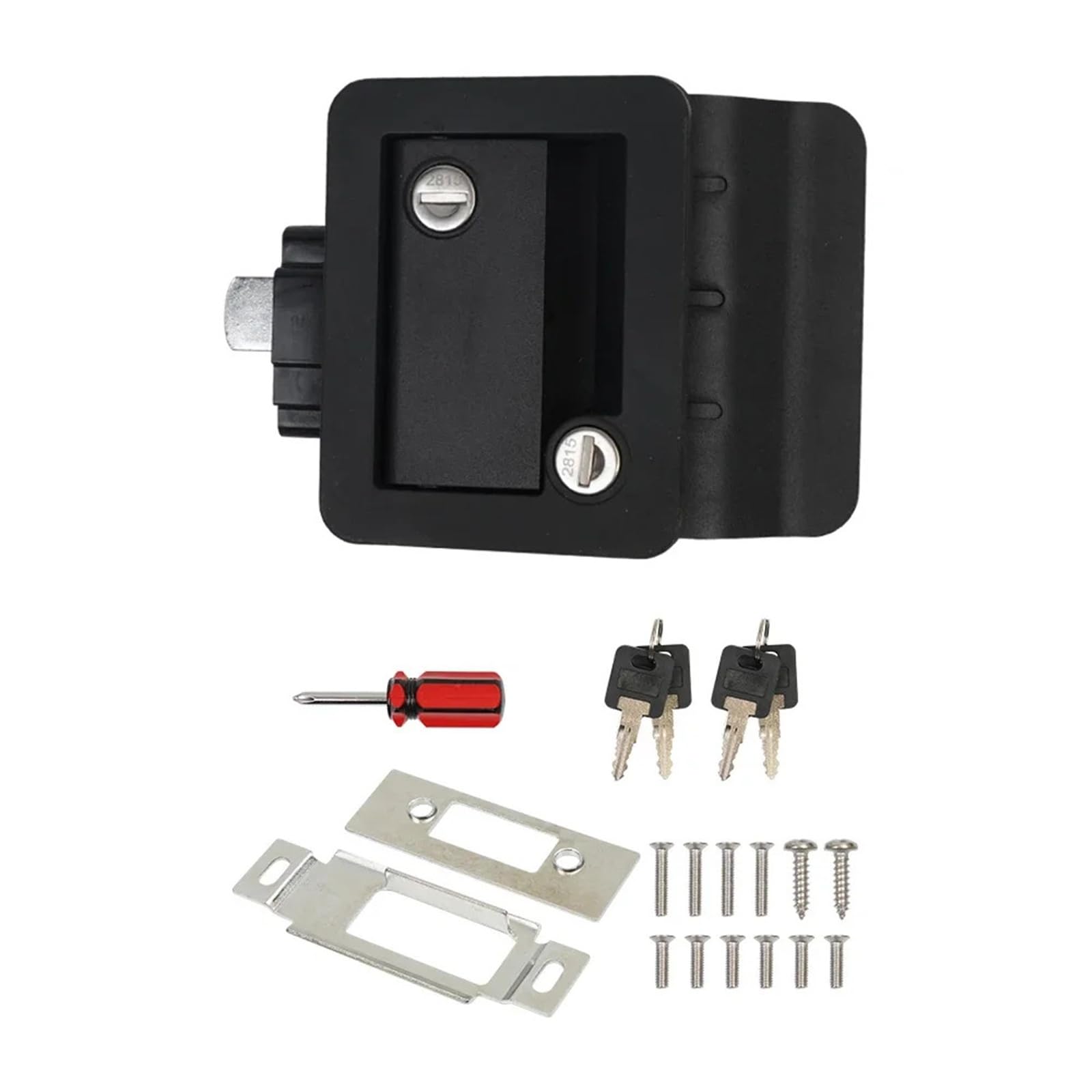 RV Door Lock Replacement with Paddle Deadbolt, Camper Entry Door Latch with Keys for Cargo Hauler Horse Trailer Truck for Campervan