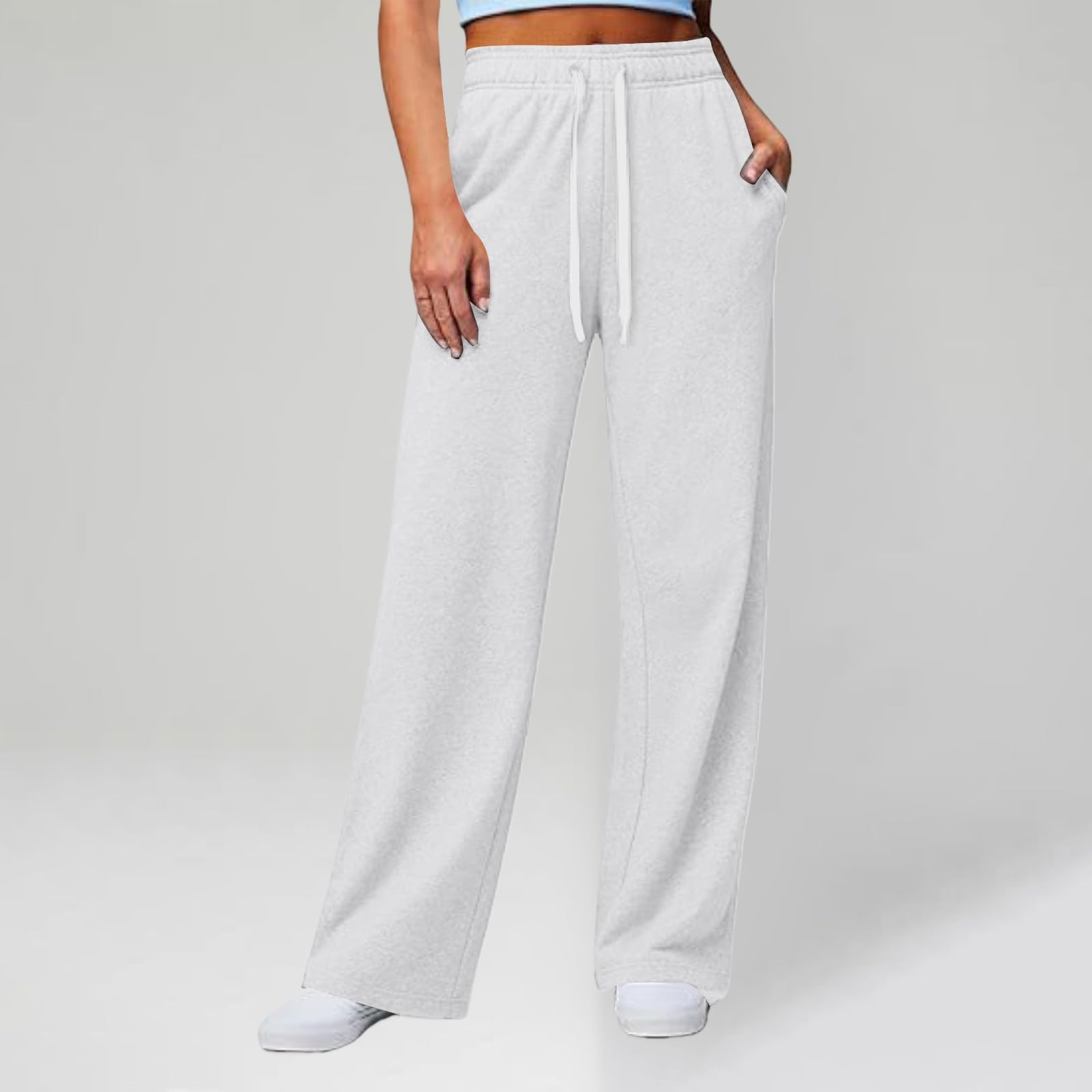 Generisch Pantalon de jogging pour femme - Confortable - Baggy - Respirant - Coupe large - Pantalon de loisirs confortable et élégant - Avec taille élastique - Pantalon d'entraînement tendance
