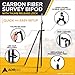 Adir Prism Pole Carbon Fiber Bipod - Aluminum Bipod with Thumb Release Extension for GPS Antenna Pole or Prism Pole of Total Station Surveying Equipment - Black