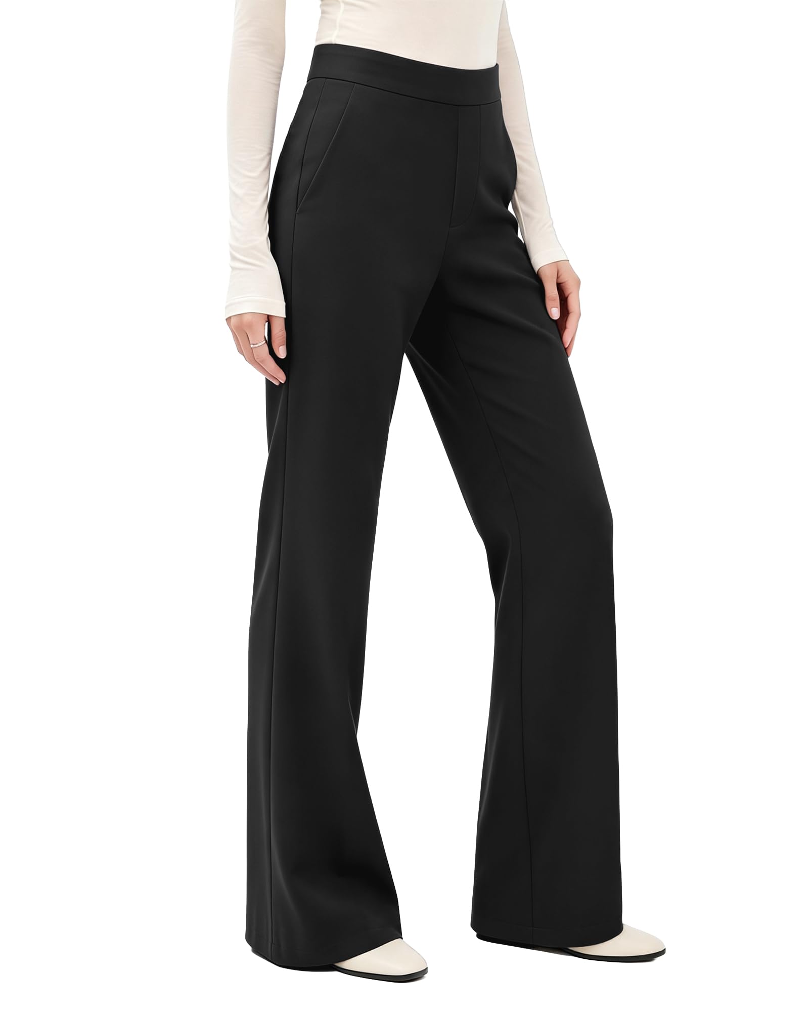 Womens Bootcut Dress Pants Work Stretchy Flare Slacks with Pockets