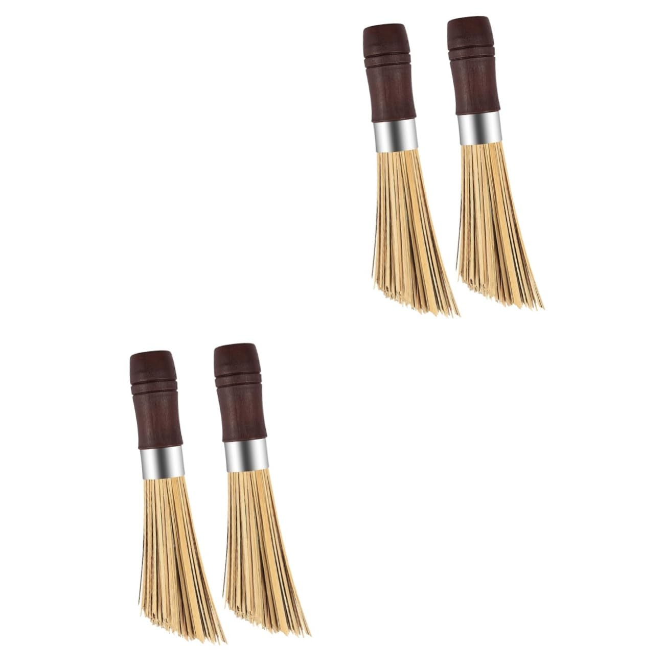 ERINGOGO 2sets High Density Bamboo Dish Cleaning Brush Handle Pot Pan Brush for Kitchen Household Cleaning 2pcs*2