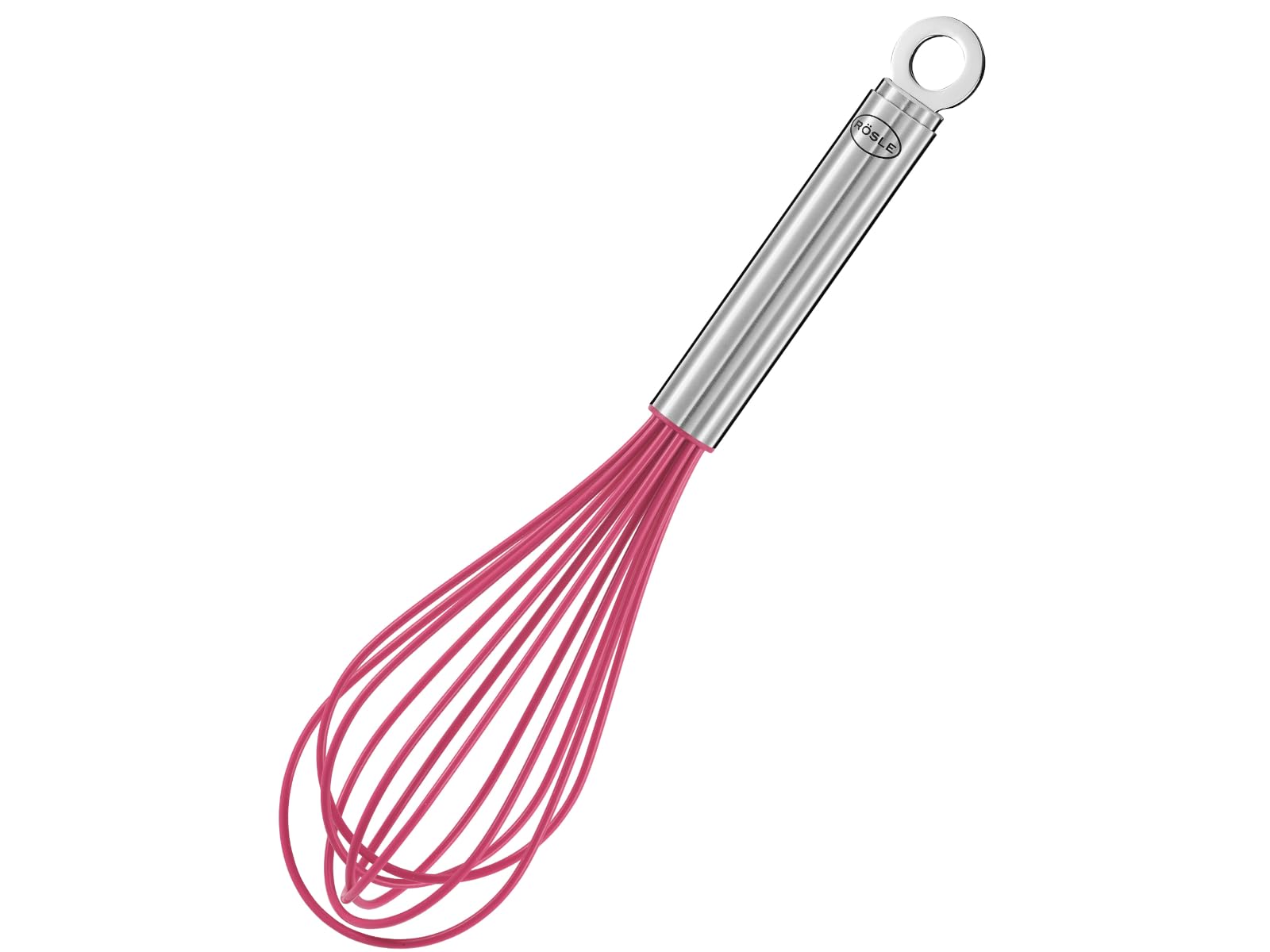 Rösle 13586 Whisk 27 cm, Silicone 18/10 Stainless Steel, Pink, Silver