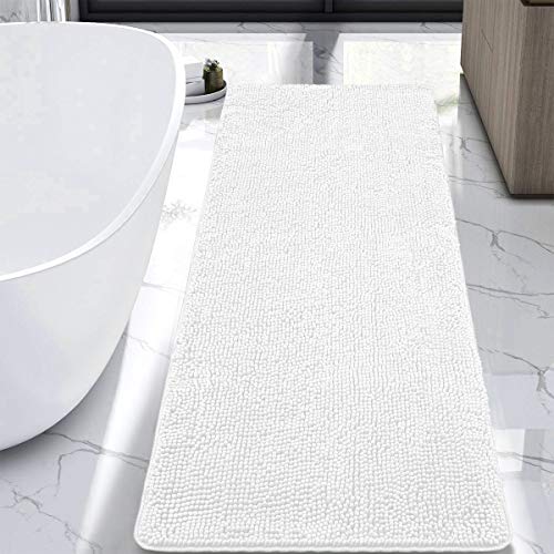 LOCHAS Luxury Bathroom Rug Shaggy Bath Mat 24 x 60 Inch, Washable Non