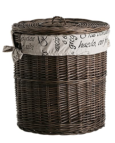 Coffre ronde en osier e-wicker24, corbeille de rangement premium