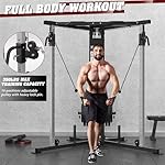 DONOW Cable Crossover Machine, Cable Fly Machine Home Gym System Workout Station with Dual Pulley System Pull-Up Bar Cable Bar and LAT Pull Down System - Image 4