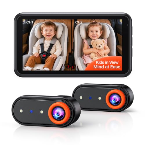 LUCKVIEW BM2PRO Dual Car Camera Baby Monitor for 2 Kids