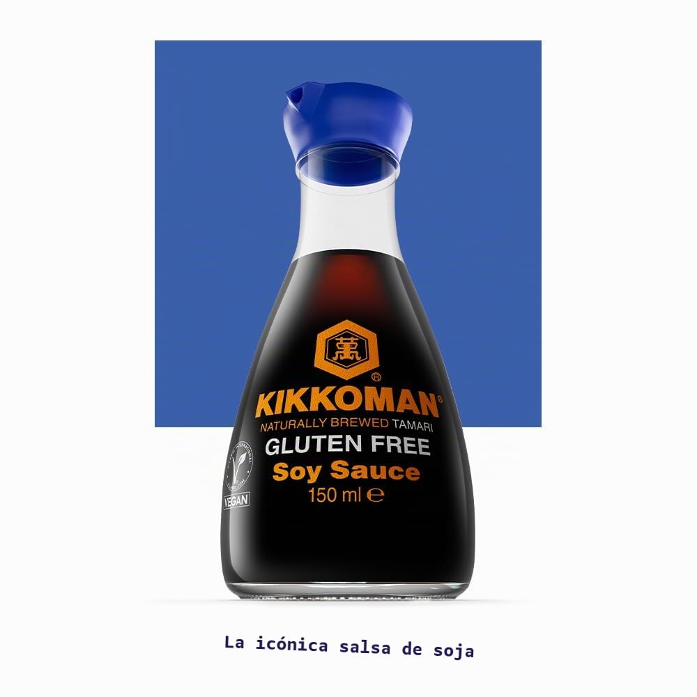 KIKKOMAN Tamari Salsa de soja sin gluten 1000 ml (paquete de 6)