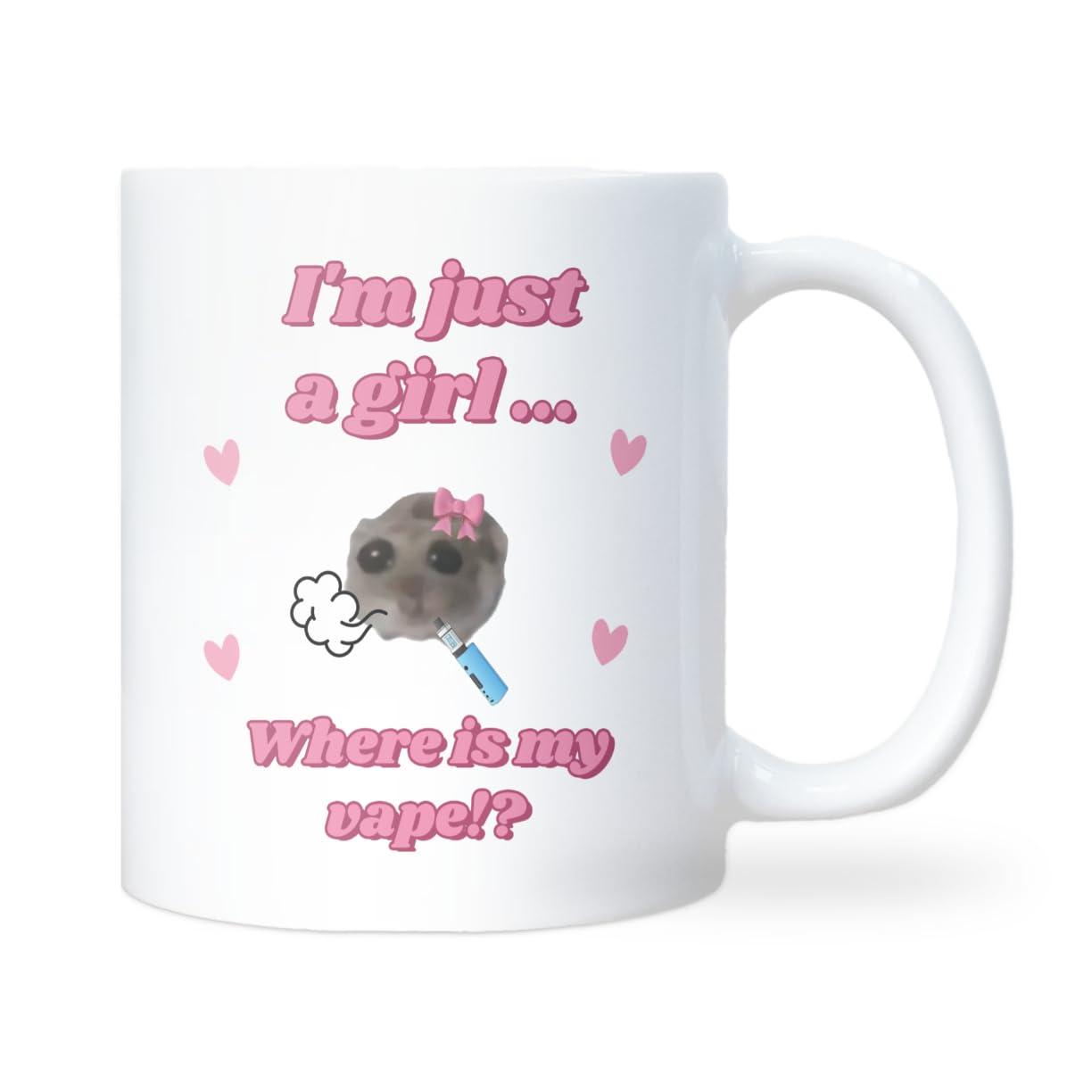 Confidently Quirky - I'm Just a Girl Where is My Vape White Mug, Funny Vaping Secret Santa Mug, Joke Vape Girl Gift, Christmas Vape Daughter, Birthday Mum — image 1
