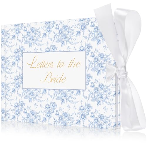 Humyoun 8.5 x 7 Inch Wedding Guest Book Letters to the Bride Scrapbook Wedding Memory Book Bridal DIY Blank Paper Scrapbook Photo Album Guest Sign (Blue Classic)