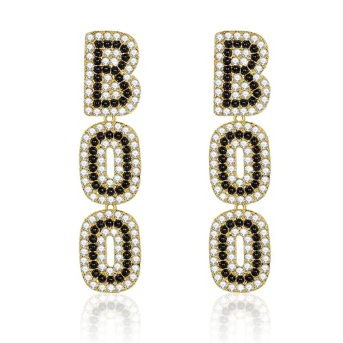 WOWORAMA Halloween Earrings Cute Pumpkin Earrings for Women Fun Crystal Pumpkin Stud Earrings Funny Smiling Face Pumpkin Drop Earrings Halloween Earrings Jewelry