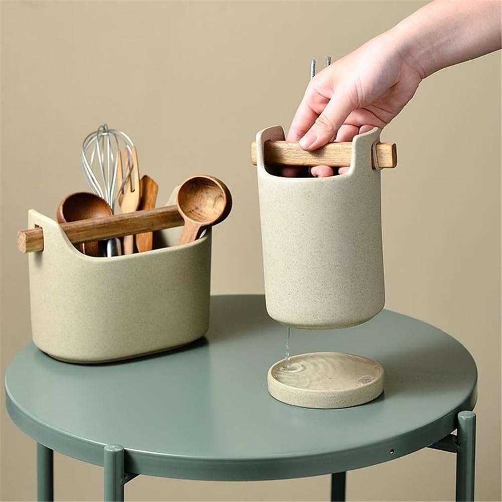 Porte-ustensiles cuisine Support à ustensiles de cuisine en céramique, pot, outil cuisson, organisateur spatules Organisateur couverts