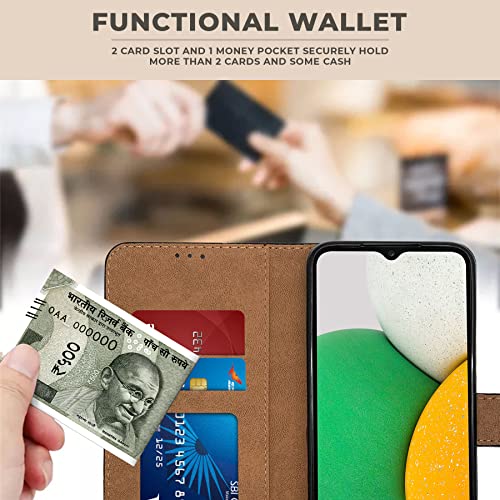 Image of Jkobi Flip Cover Case for Vivo iQOO Z6 Pro (Professional Line Pattern| Magnetic Closure | Inner TPU | Inbuilt Stand & Pockets | Office Wallet Style Flip Cover |Black)