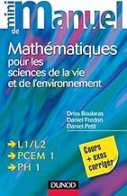 Download Mini manuel de Mathématiques pour les sciences de la vie et de l'environnement PDF