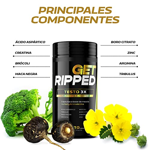 Vitamínicos, mega men's healthy testosterone en español Marca Get Ripped (3)