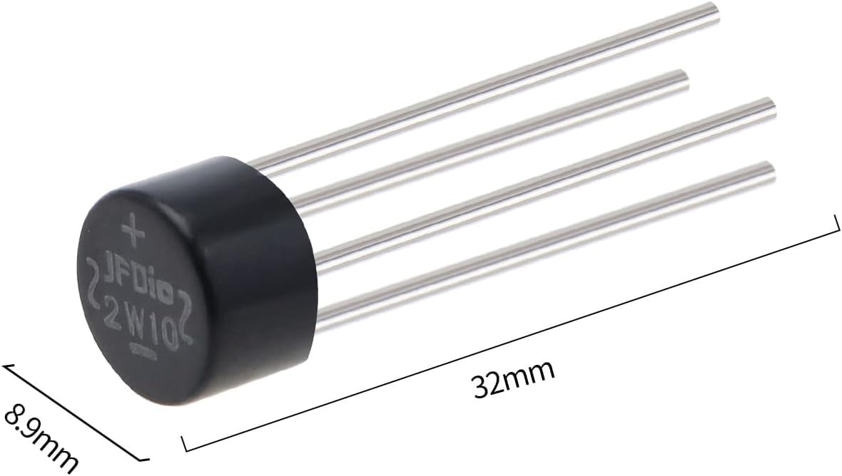 10 pezzi Diodo raddrizzatore a ponte 2W10 2A 1000V WOB Monofase Onda intera 2 ampere 1000 volt Diodi al silicio elettronici elpohl®