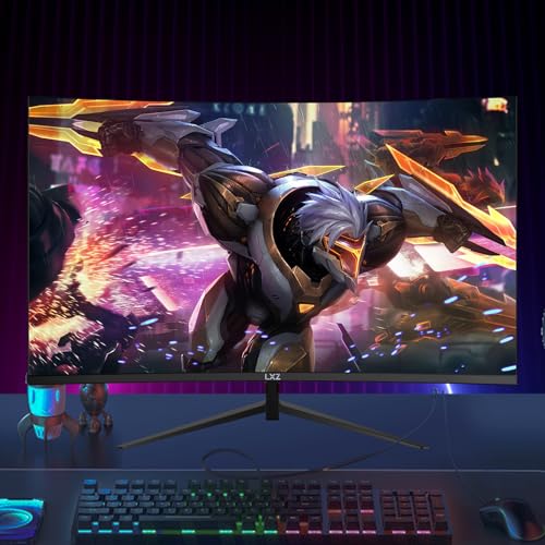 Image of LXZ Curved Gaming Monitor 27 Inch PC Monitor 180hz, Full HD 1080P Frameless 1800R Gaming Display with FreeSync & Eye-Care Technology, DP, HDMI Port - Black