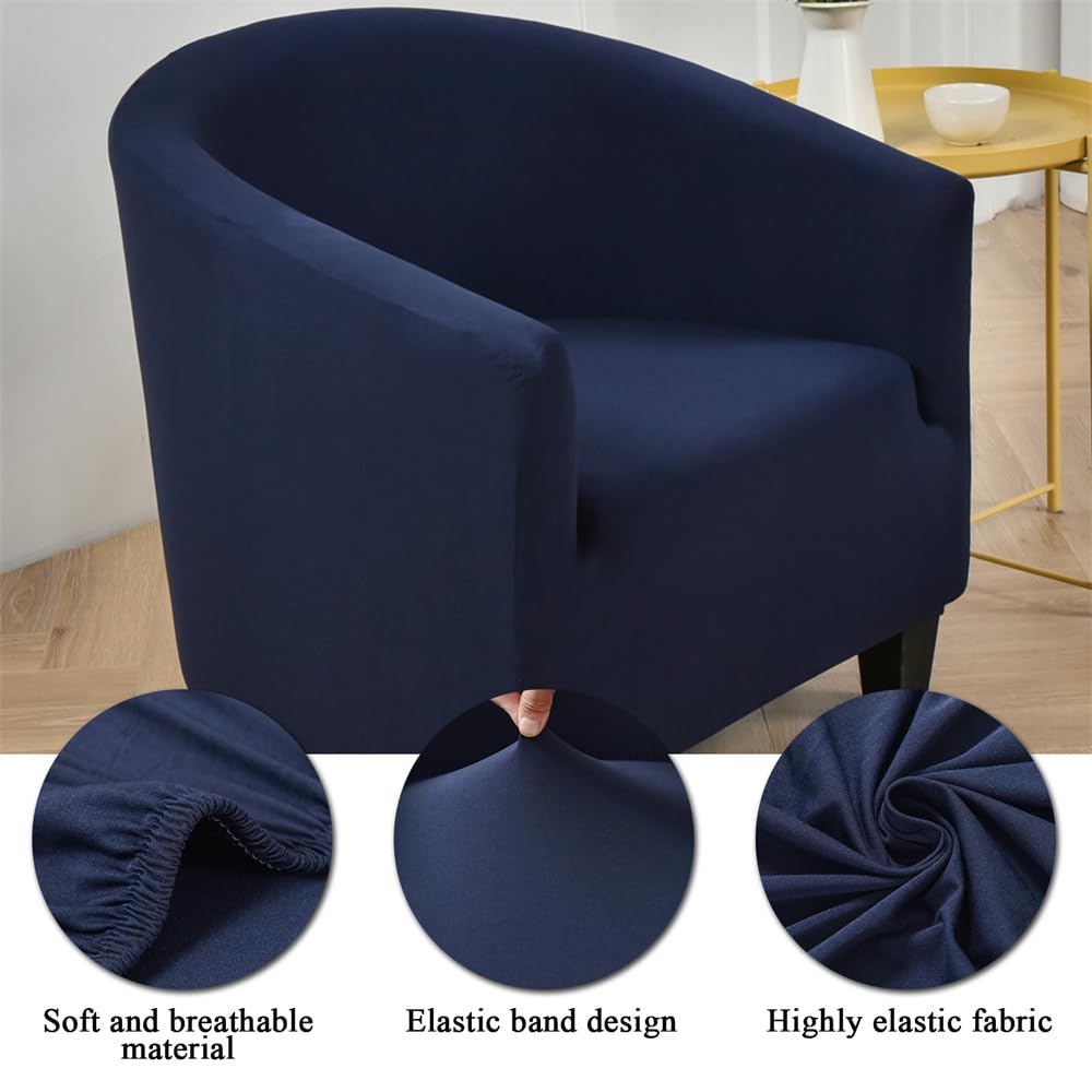 Highdi Due Pezzi Copripoltrona Elasticizzato 1 Posto Copridivano Tub Chair con Coprisedile, Moda Stampa a semplicità, Antiscivolo Universale per Bar Soggiorno Camera da Letto (Grigio Scuro