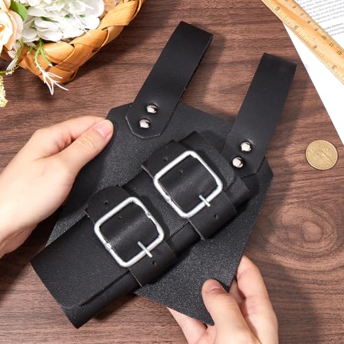 Image of GORGECRAFT Brown Sword Holster PU Leather Medieval Retro Dagger Adjustable Protective Cover Case Shoulder Back Sheath Bu