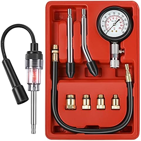 9 Pieces Compression Tester Kit and Spark Plug Tester Cover