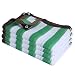 Filet D'Ombrage Rayé Blanc Et Vert,75% bloquent Les UV Toile Ombrage De Tissu Protection Solaire avec des œIllets Bande,pour Terrasse Jardin Balcon Voiture (1mx2m/3.3ftx6.6ft)