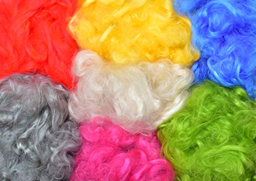 Image of M.G Enterprise Merino Felting Wool Roving Combo 350 gm (50 gm Each). Best Used with Felt Needles, Needle Felting Pad,Wet Felting, Good for Felted Characters Making, Blending and Weaving.