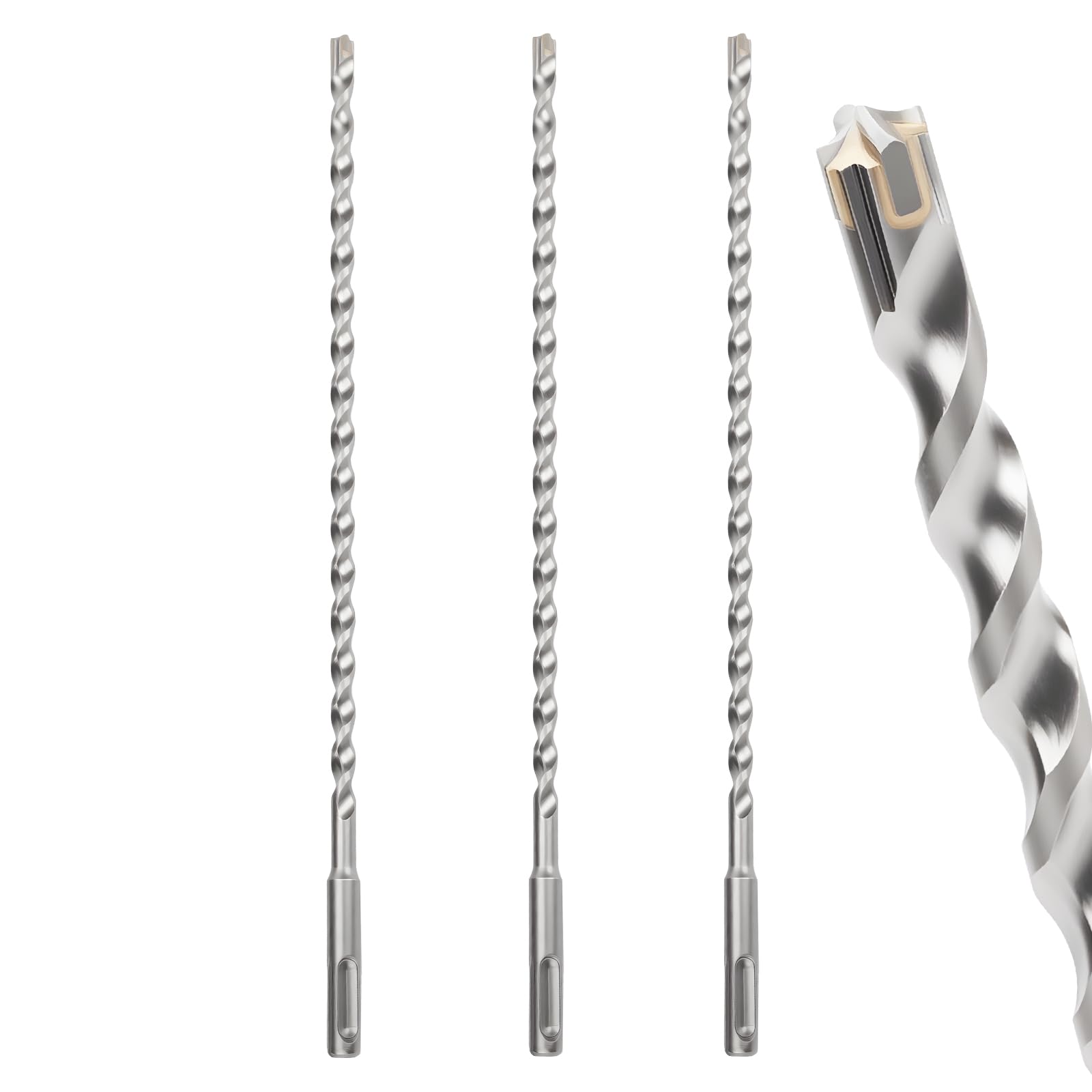 MOXPIFY 8mm Masonry Drill Bit 310mm Long, Hammer SDS Drill Bit for Reinforced Concrete, Brick Walls, SDS Plus Shank (8mm x 310mm x 3) โ image 1