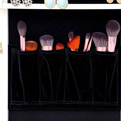 Shiran Fashion Simple Jewelry Storage Mirror Cabinet Mounted/Door Mounted/Jewelry Cabinet Jewelry Armoire With Mirror/Full Length Mirror For Living Room Or Bedroom (White) #TOP4