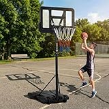Portable Kids Basketball Hoop, Adjustable 5-7 Ft Height with Wheels, 28” Backboard Goal System for Indoor & Outdoor for Youth & Family Fun