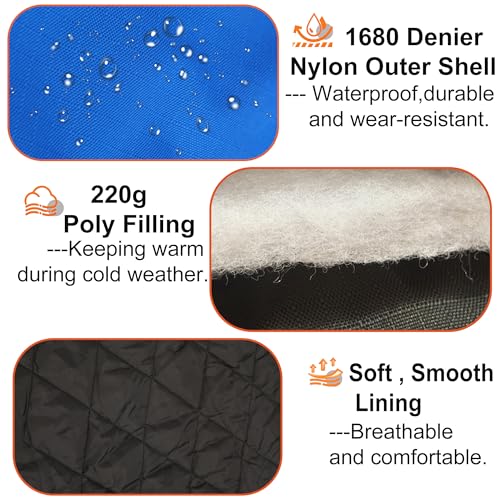 Image of Horse Turnout Blanket, 1680 D Horses Blanket with Detachable Neck Cover, 220g Filling Medium Weight Blankets, Waterproof Snow Proof Blanket for Horses