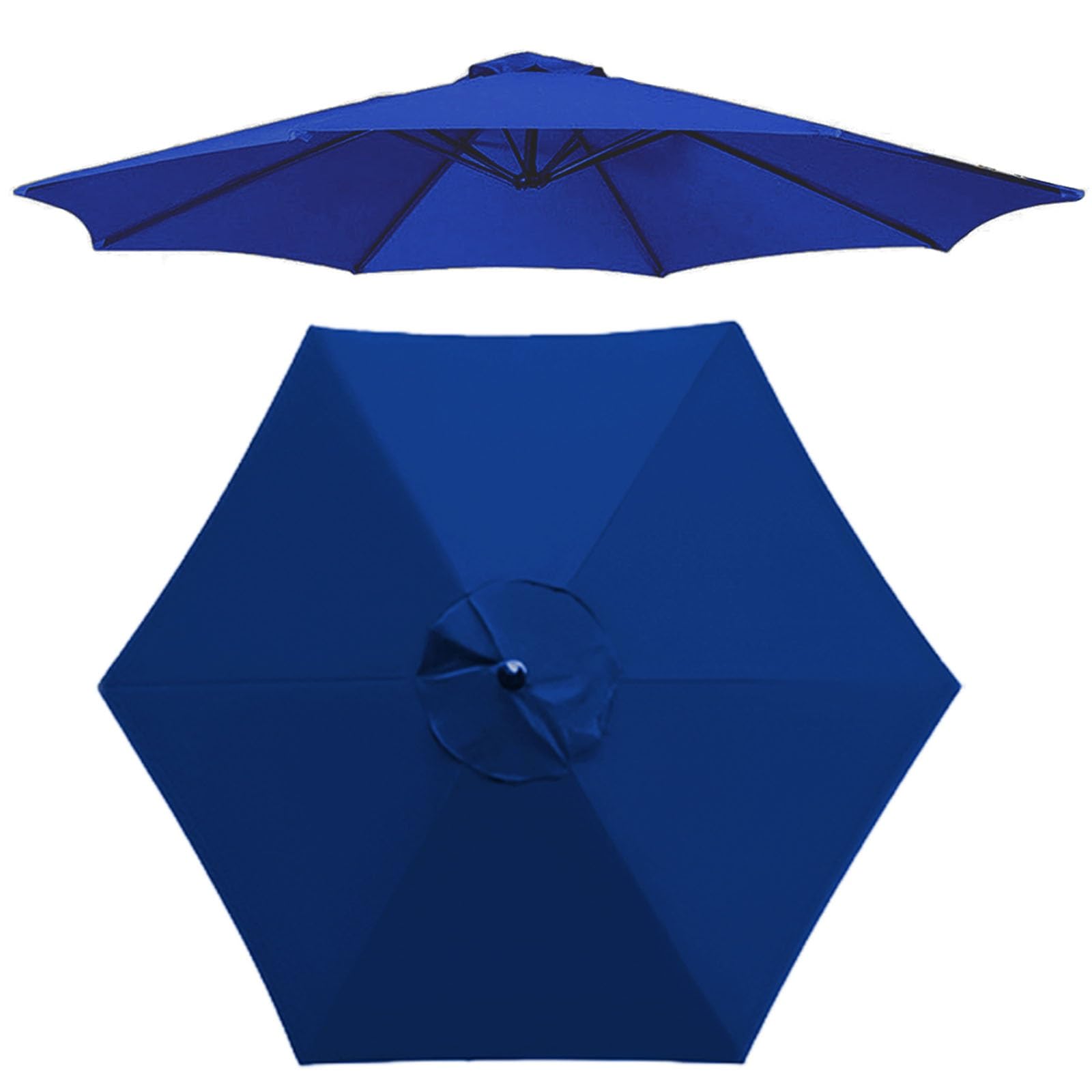 GZDXBF Replacement Parasol Fabric Cover (200cm-6 Arms 270cm-6/8 Arms 300m-6/8 Arms) Umbrella Fabric Canopy Cover, Anti-Ultraviolet, Waterproof(Color:Royal blue,Size:6 ribs-2.7m(8.8ft)) โ image 1
