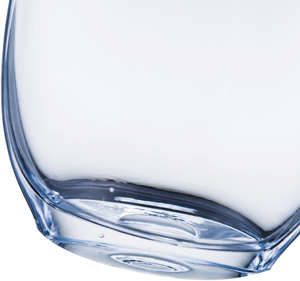 Angled Rim Clear Glass Vase for Centerpieces, Decorative Vase for Wedding centerpieces, Parties, Living Room, Dining Table, Entryway, Home Decor, Shelf, Office (7" W X 12" H)