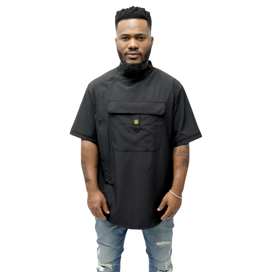 Barber Jacket for Men – Professional Barber Jackets with Zipper, Pockets, Water & Hair Resistant, Lightweight - King Midas